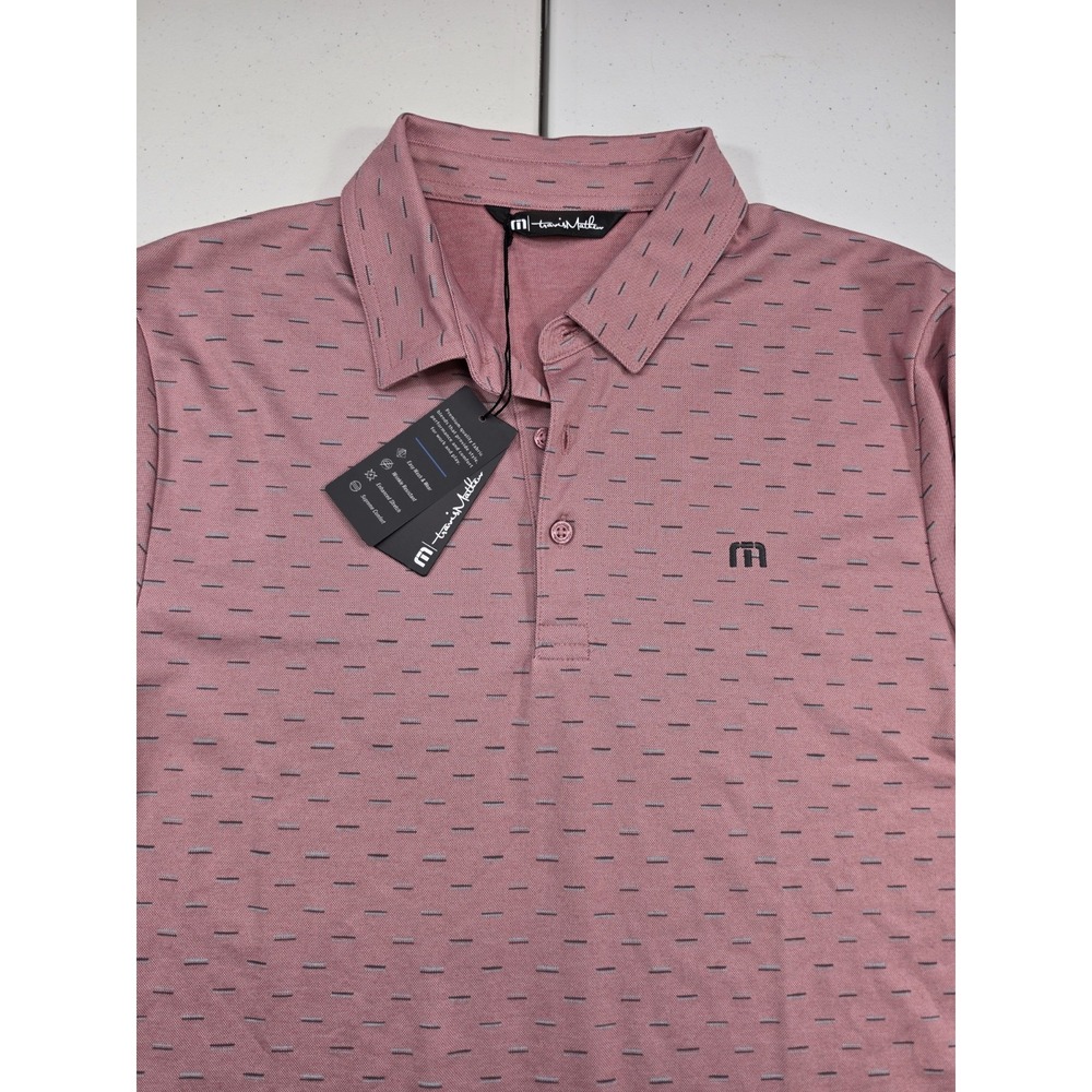 Travis Mathew Colorful City Golf Polo Shirt Mens M Heather Earth Red 1MY118